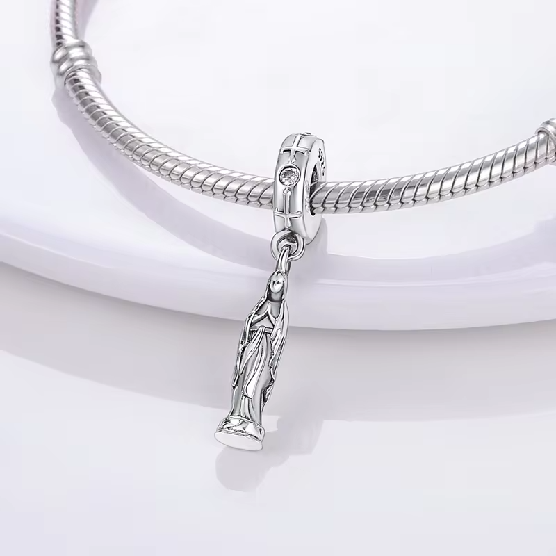 Jungfrau Maria Silber 925 Perlen Charm
