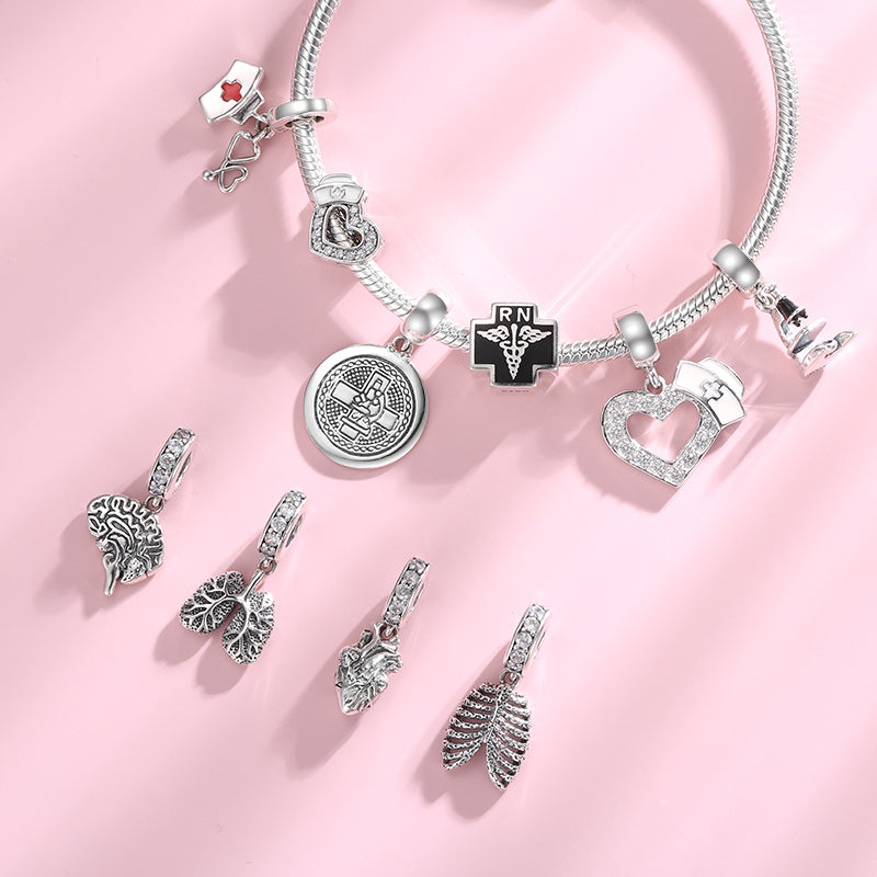 Charm 925 Sterling Silver - Heart Profession