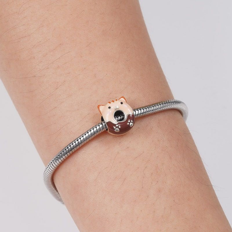 Berloque em prata - Charm My Life Donuts Gatinho