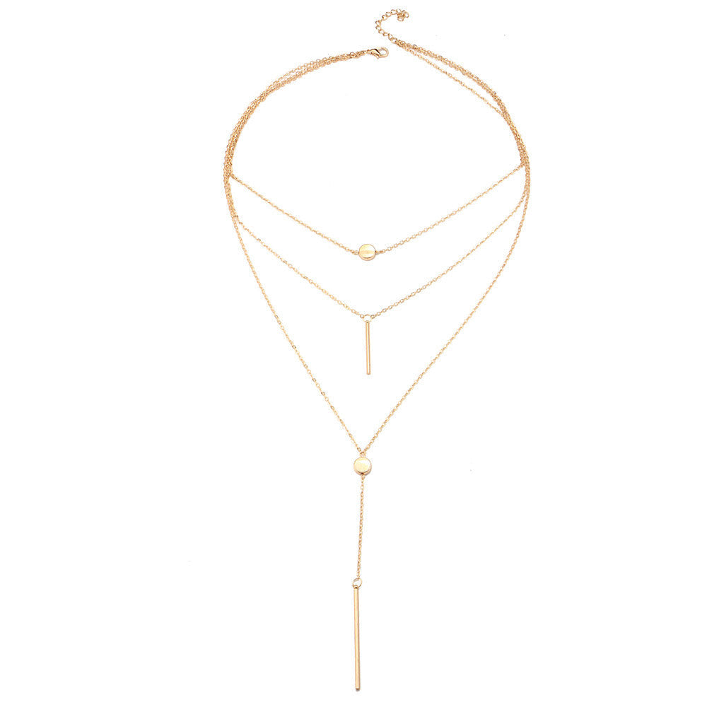 Mix de Colares Coleção Glam Colar Longo 3 voltas Folhado a Ouro