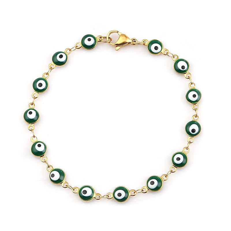 Pulseira Mymya Grecia Olho Grego Folheada a Ouro