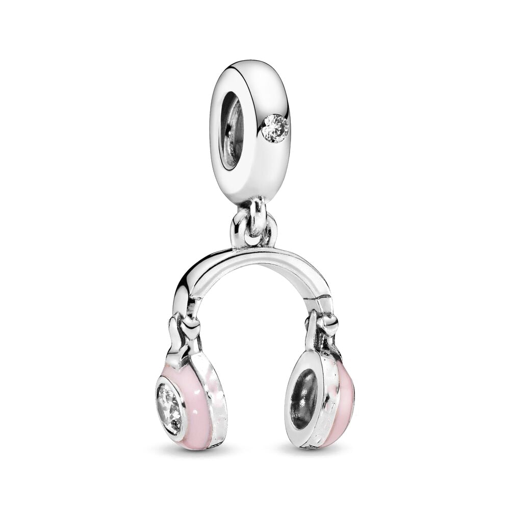 Pink Headphones Dangle Music Charm