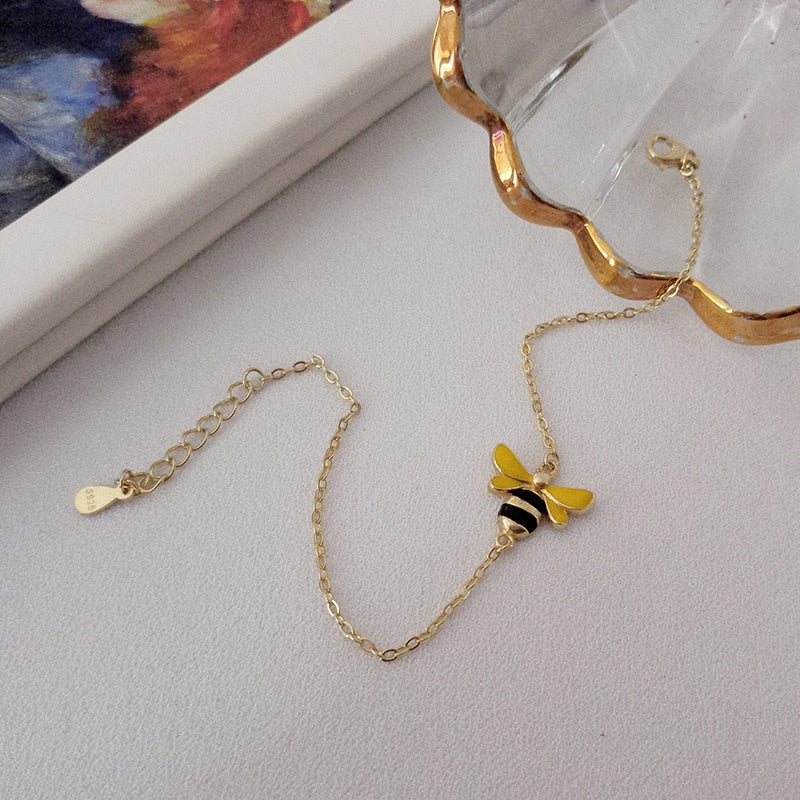 Pulseira Abelinha Folheado a Ouro