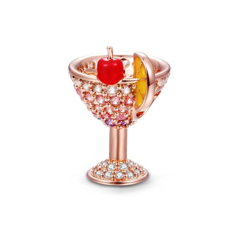 Cocktail with Cherry and Lemon Slice Charm