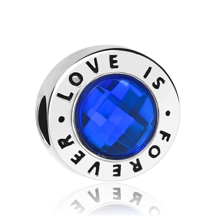 Round Blue Spinel CZ Pendant Charm