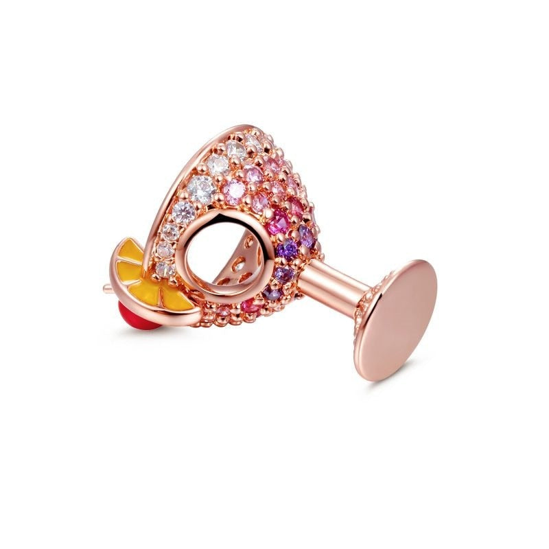 Cocktail with Cherry and Lemon Slice Charm
