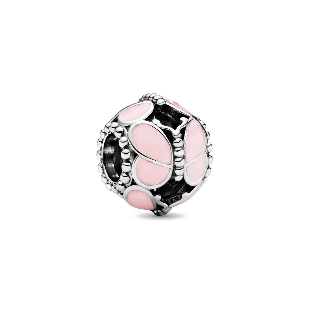 Charm 925 Sterling Silver - Pink Butterfly