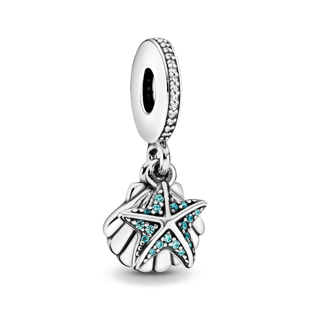 Starfish and Sea Shell Dangle Charm Ocean Magic