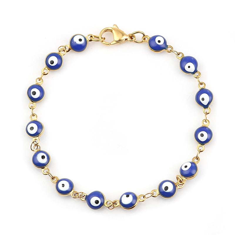 Pulseira Mymya Grecia Olho Grego Folheada a Ouro