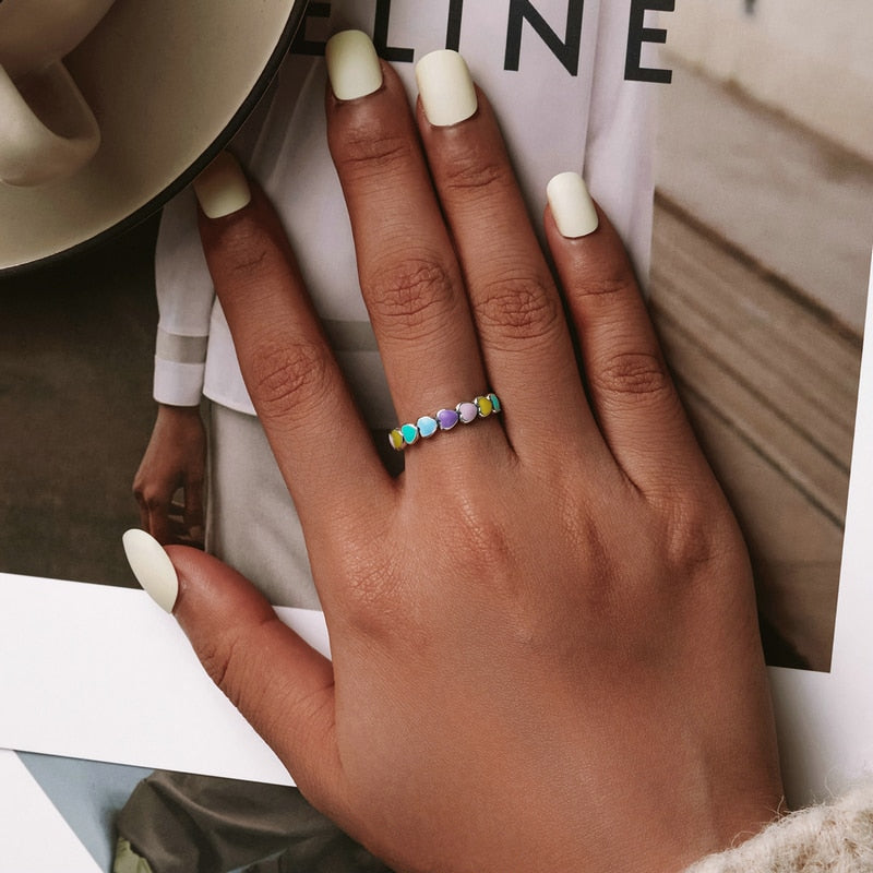 925 Silber Regenbogen Ring