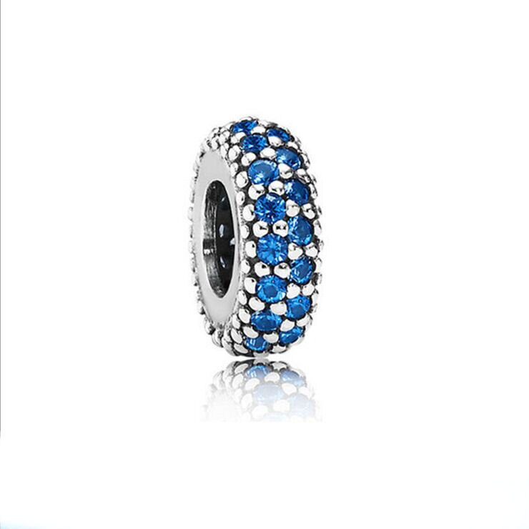 Sparkling Sterling Silver Double Crystal Eternity Spacer Charm