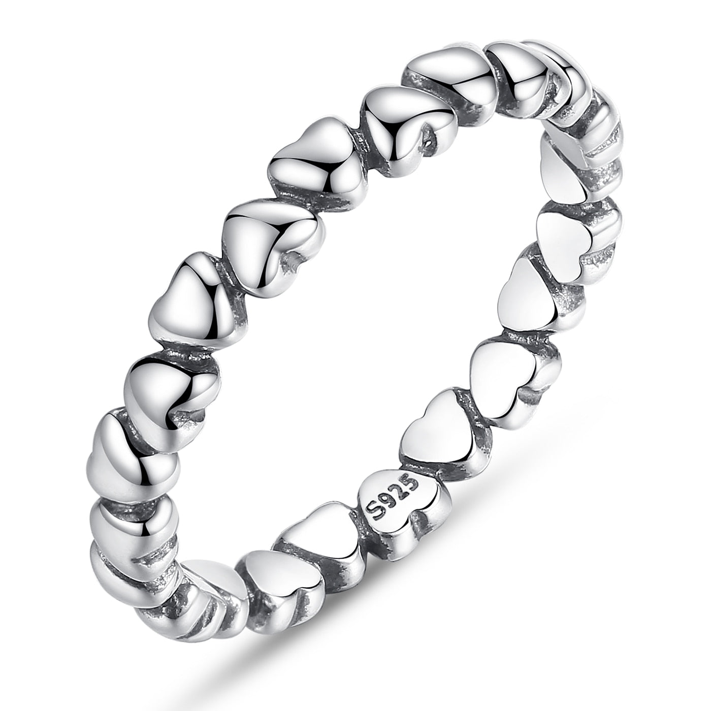 Stapelbarer Herz-Fingerring Ella aus 925er Silber