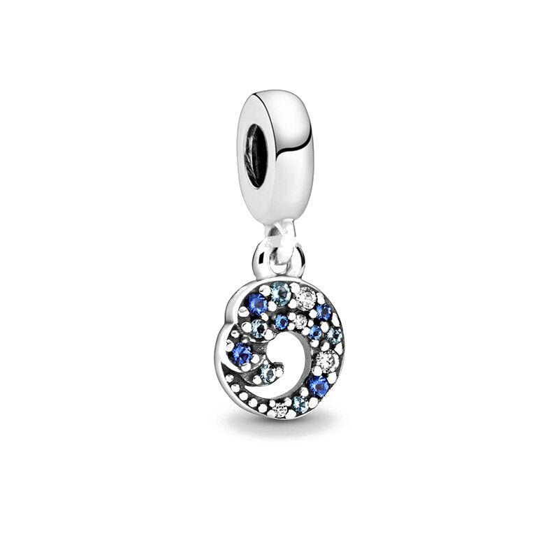 Blue Ocean Wave Mini Dangle Charm