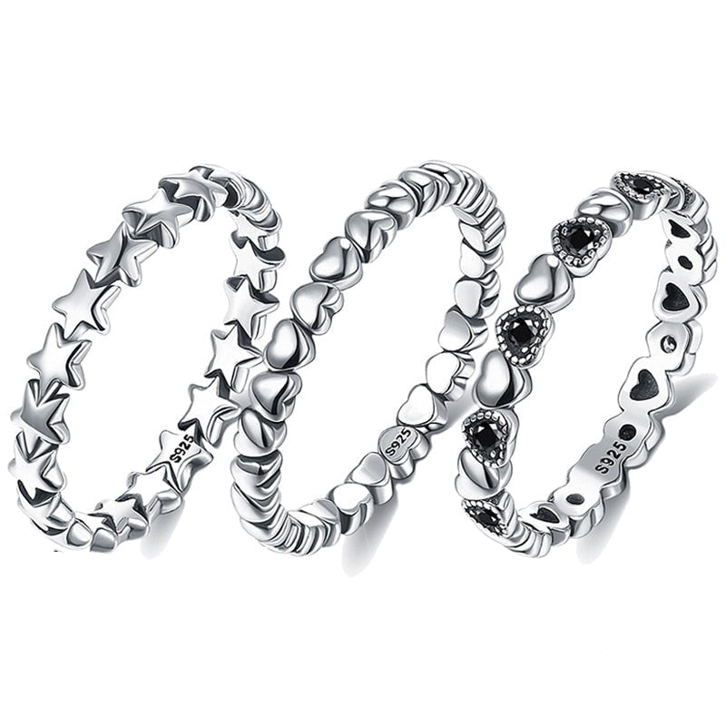Stapelbarer Herz-Fingerring Ella aus 925er Silber