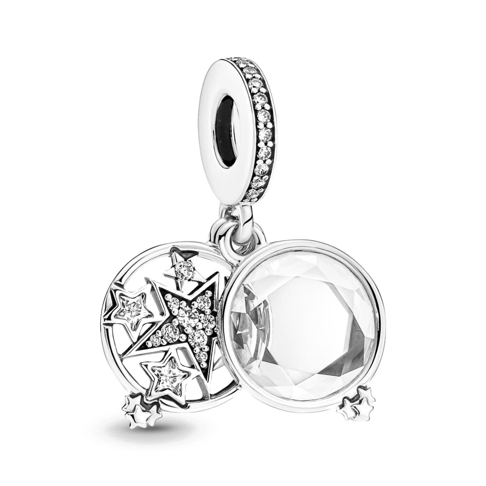 Celestial Shimmer Moon & Star Pendant Charm