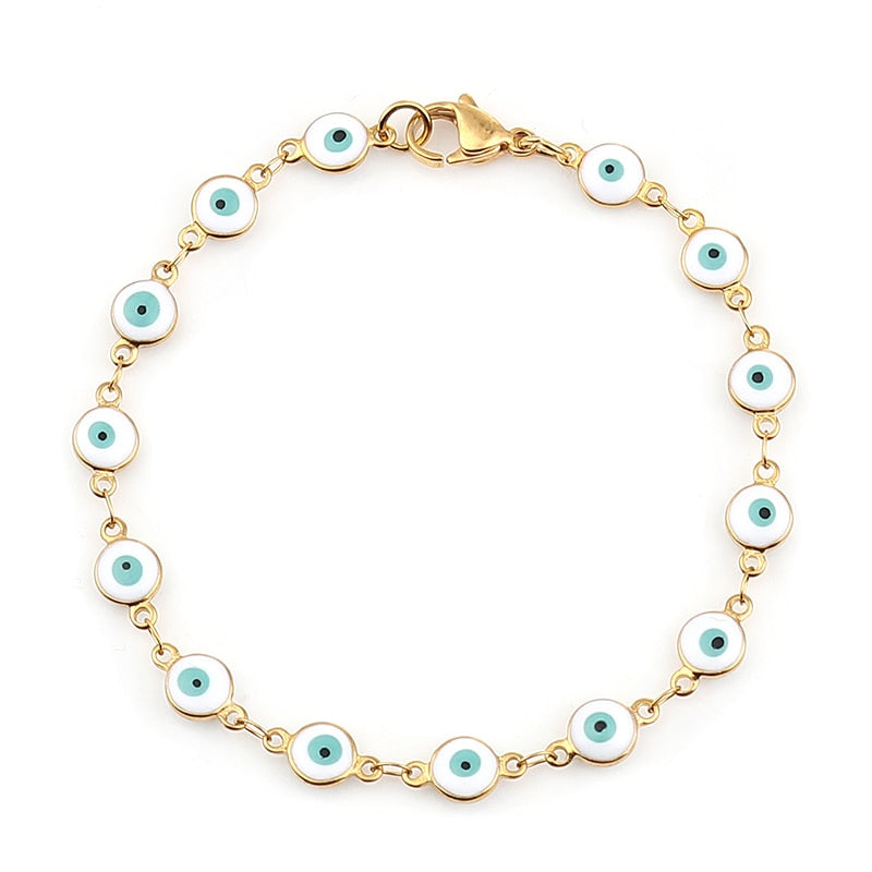 Pulseira Mymya Grecia Olho Grego Folheada a Ouro