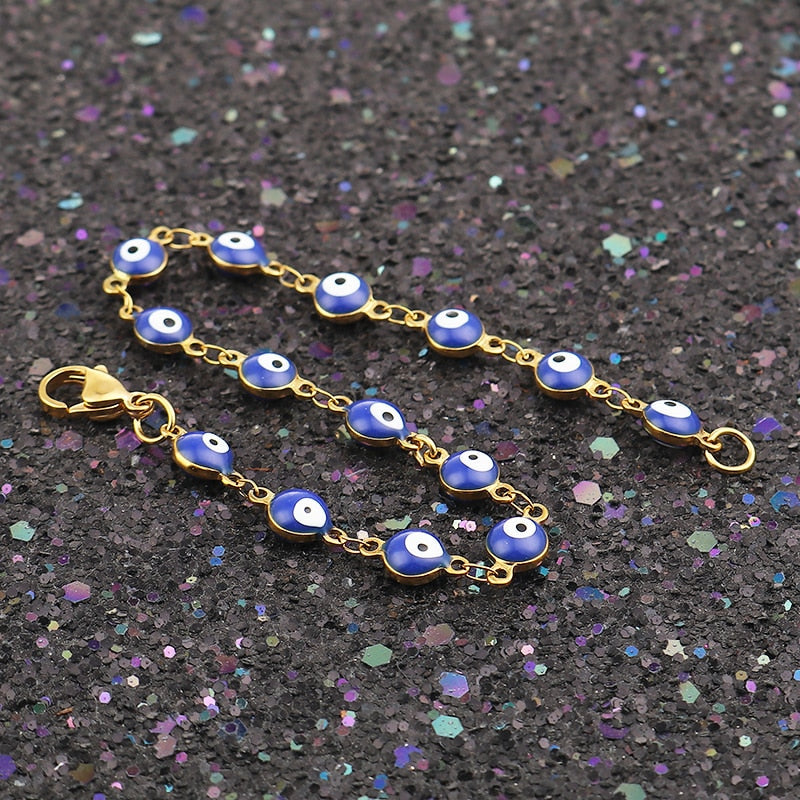 Pulseira Mymya Grecia Olho Grego Folheada a Ouro