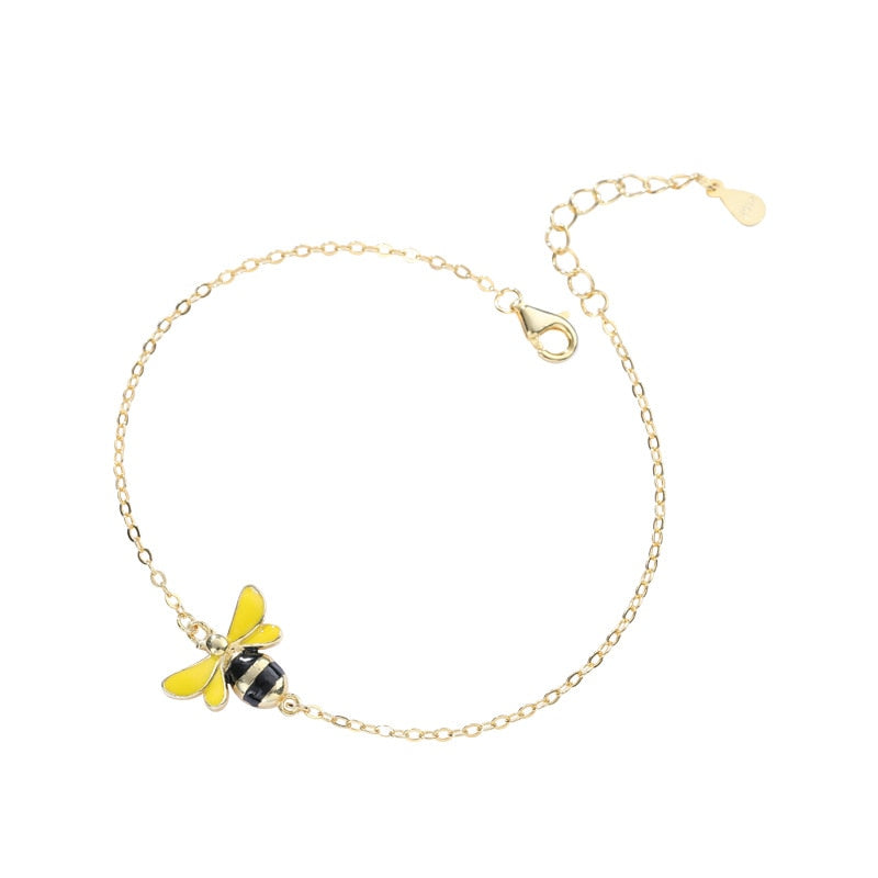 Pulseira Abelinha Folheado a Ouro