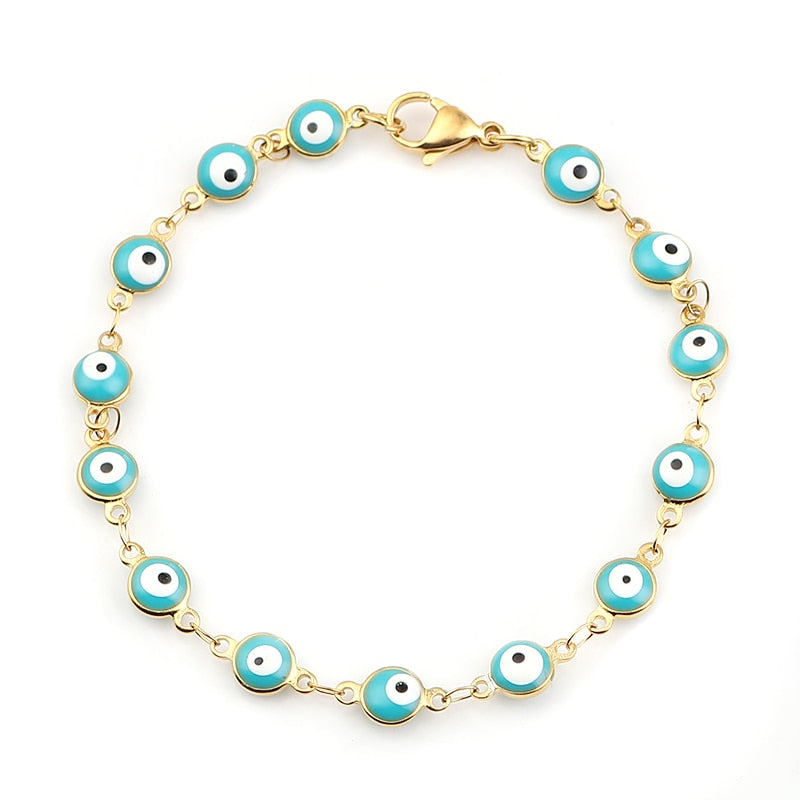 Pulseira Mymya Grecia Olho Grego Folheada a Ouro