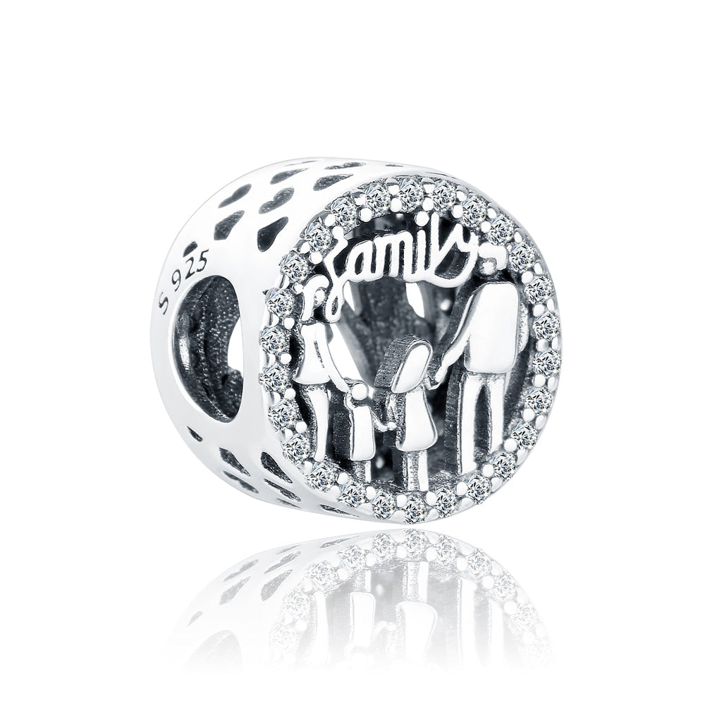 Charm 925 Sterling Silver - Family