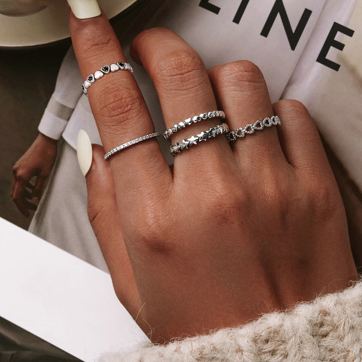 Stapelbarer Herz-Fingerring Ella aus 925er Silber