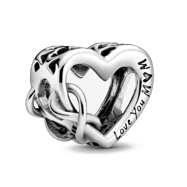 I Love You Mum Infinity Heart Charm