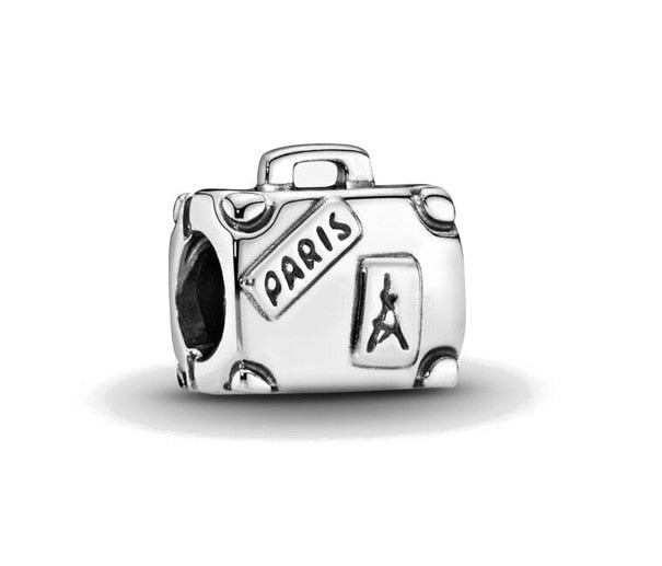 925 Sterling Silver Adventure Paris Suitcase Charm