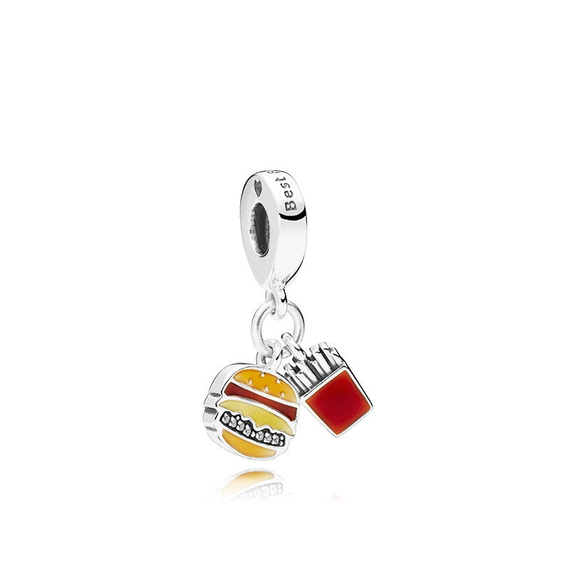 Charm 925 Sterling Silver - Fast Food