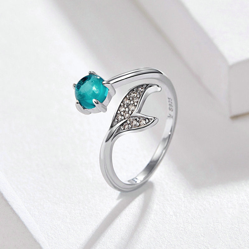 925 Sterling Silber Meerjungfrau Ring - Mit Zirkonia