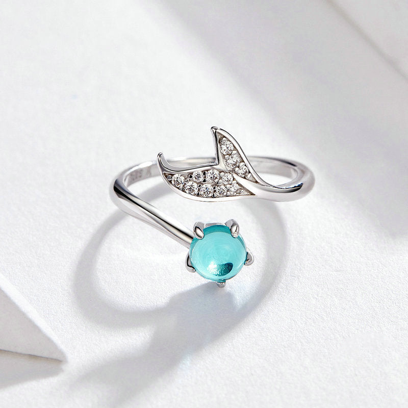 925 Sterling Silber Meerjungfrau Ring - Mit Zirkonia