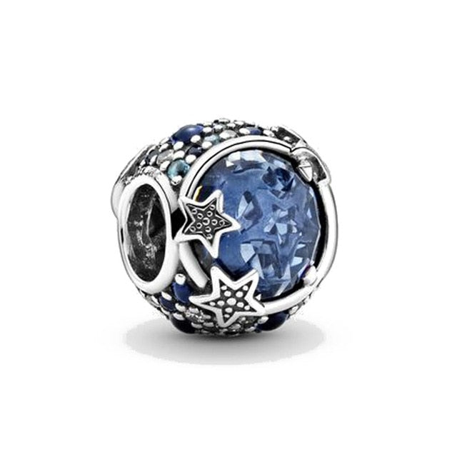 Star Sterling Silver Skylight Blue Crescent Moon Charm