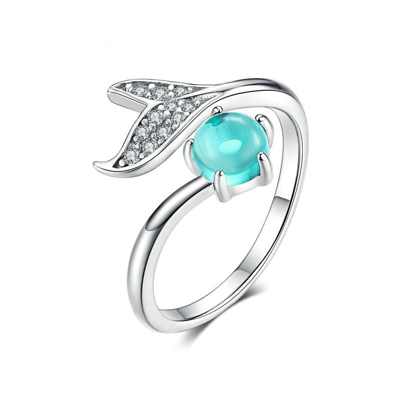 925 Sterling Silber Meerjungfrau Ring - Mit Zirkonia
