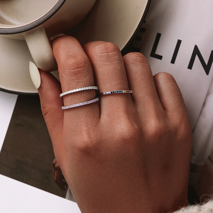 925 Silber Trend Rosa Ring