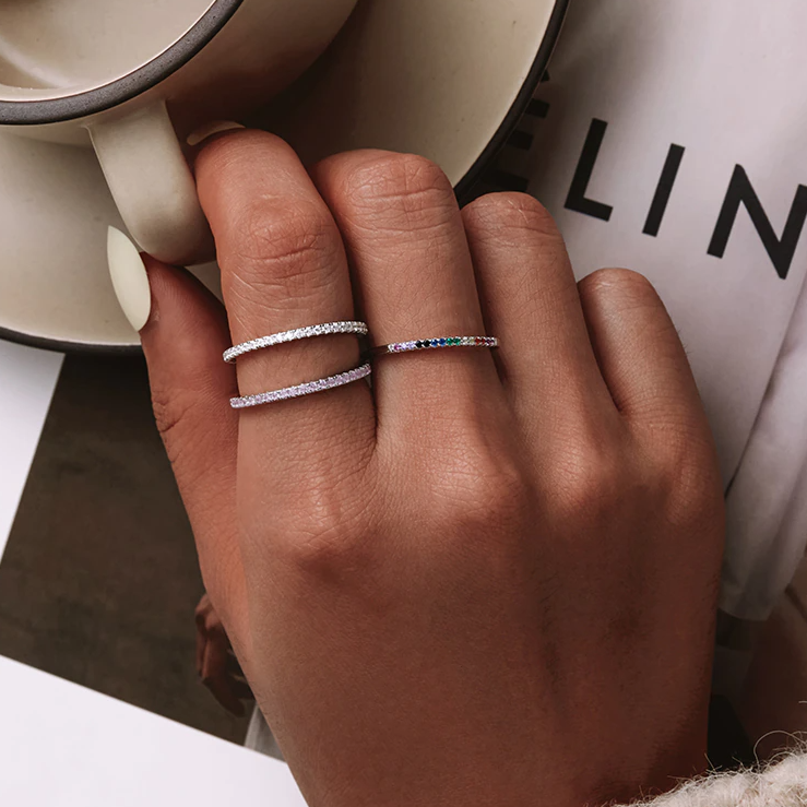 925 Silber Trend Kristall Ring