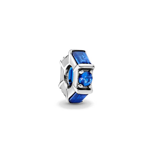 Blue Ice Cube Spacer Crystal Charm