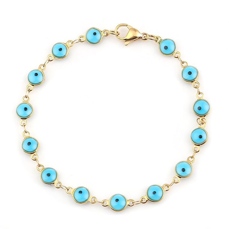 Pulseira Mymya Grecia Olho Grego Folheada a Ouro