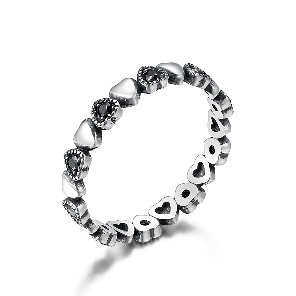 Stapelbarer Herz-Fingerring Ella aus 925er Silber