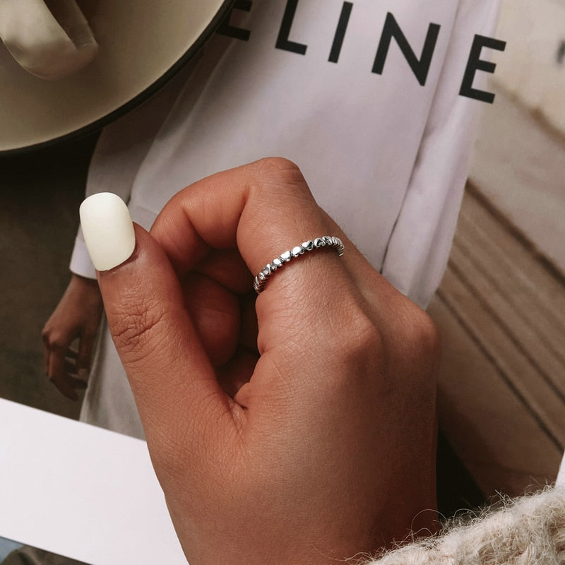 Stapelbarer Herz-Fingerring Ella aus 925er Silber