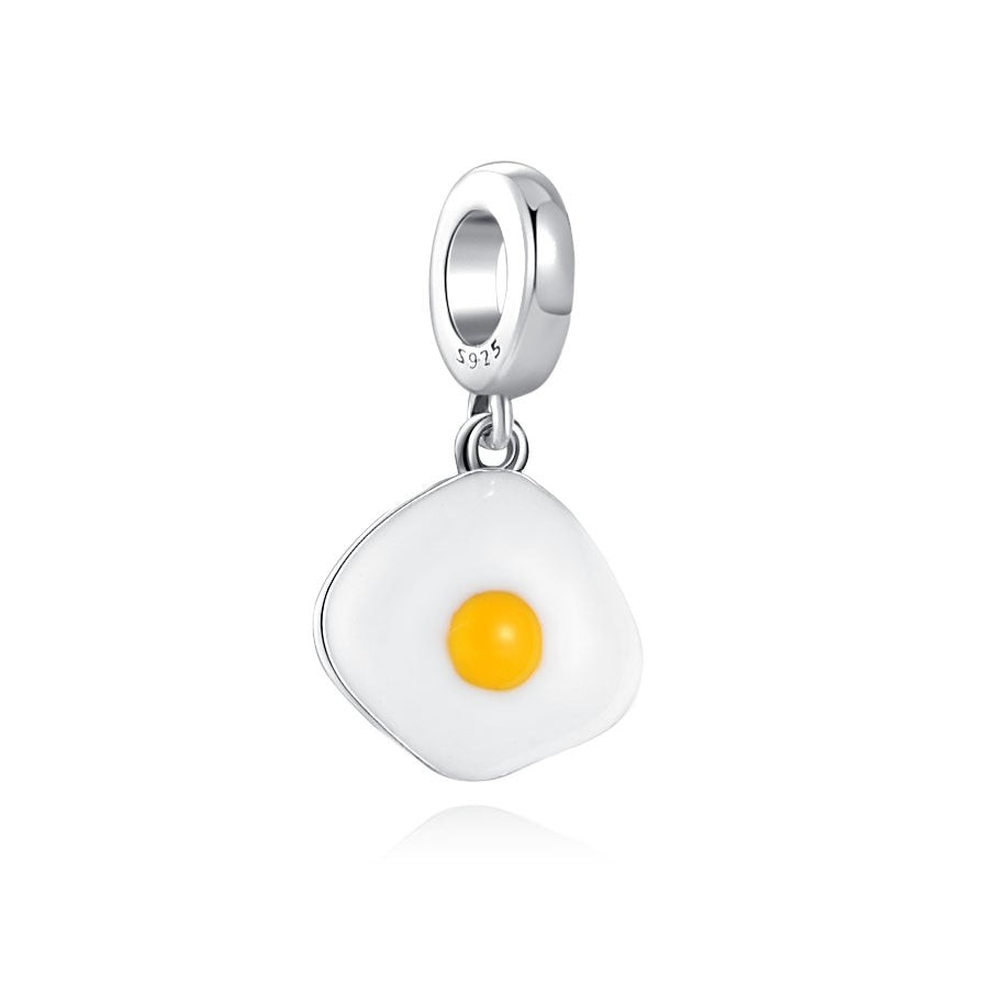 Charm 925 Sterling Silver - Fried Egg