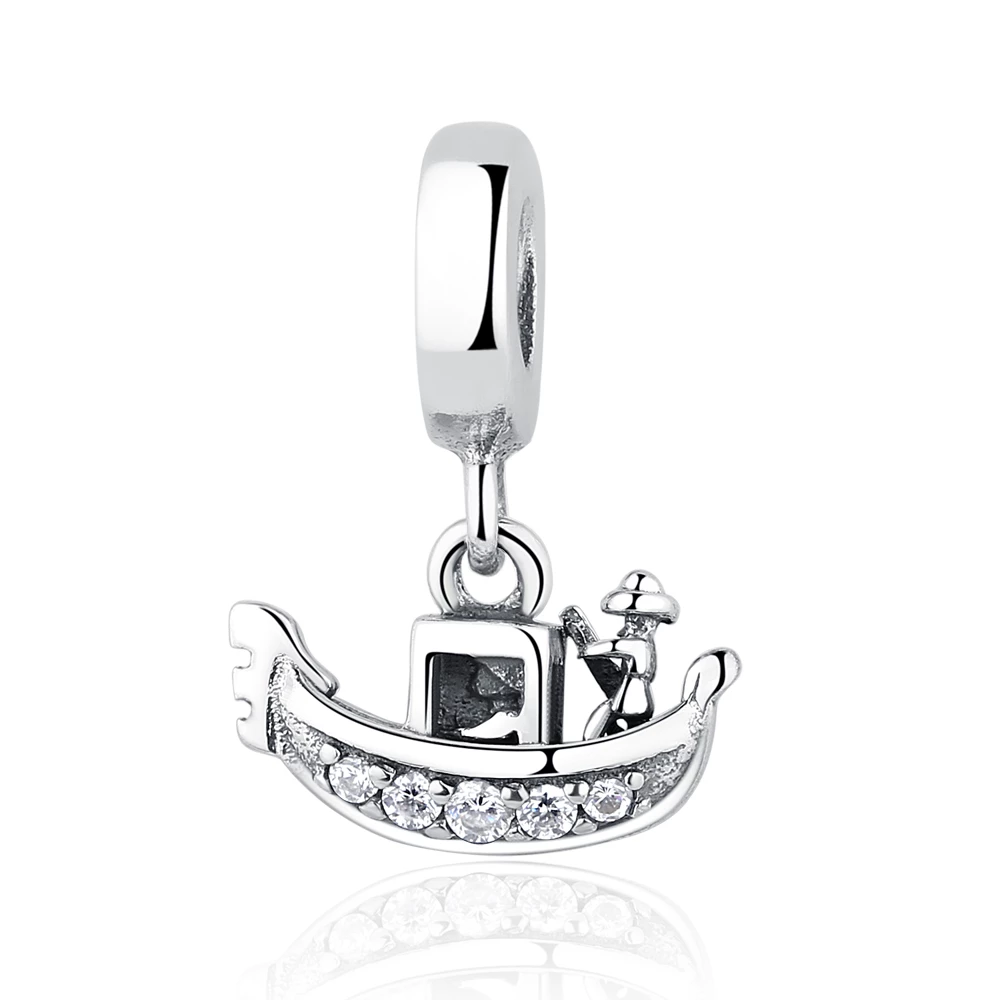 925 Sterling Silver Venice Gondola Pendant Charm