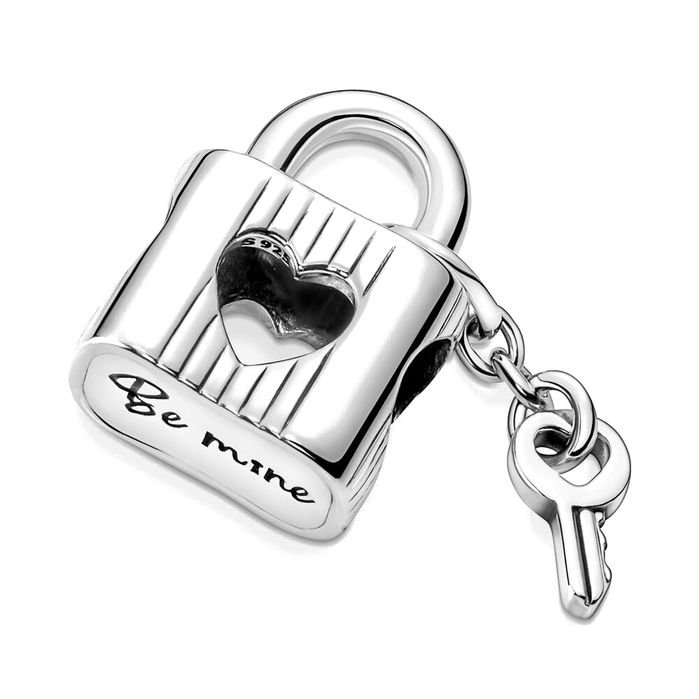 Pandora Love Padlock & Heart Key Charm