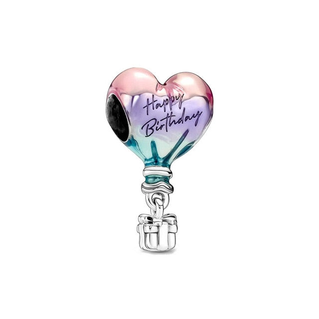 Charm 925 Sterling Silver - Happy Birthday Balloon