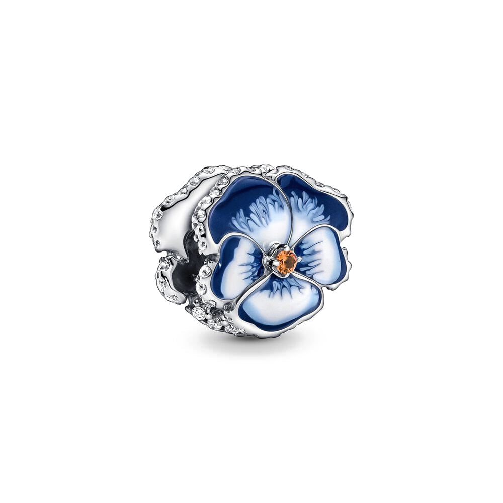 Purple Pansy Daisy Flower Charm