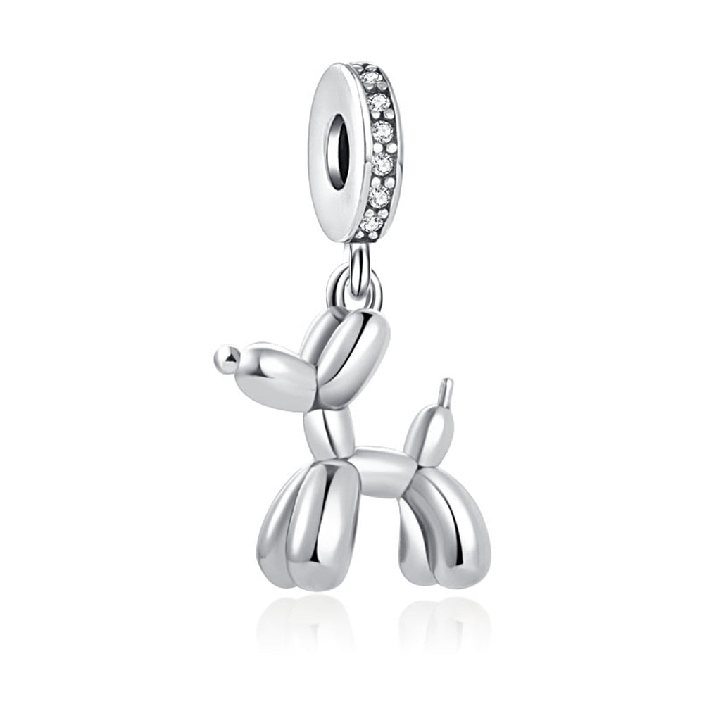 Silver Balloon Dog Necklace