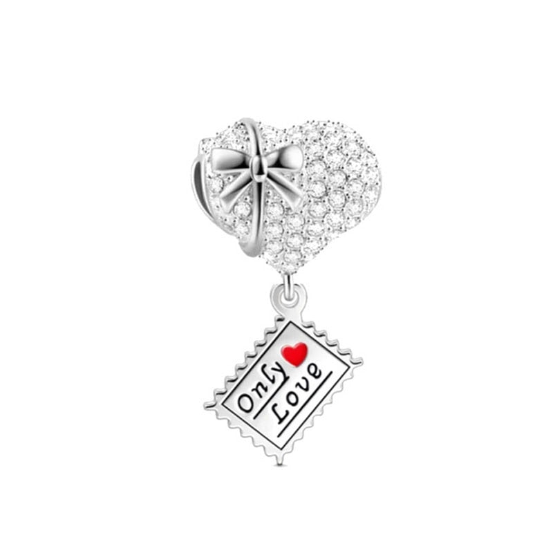 Only Love Stamp Sparkling Heart Charm