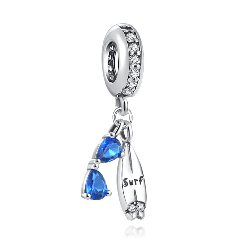 Charm 925 Sterling Silver - Surf