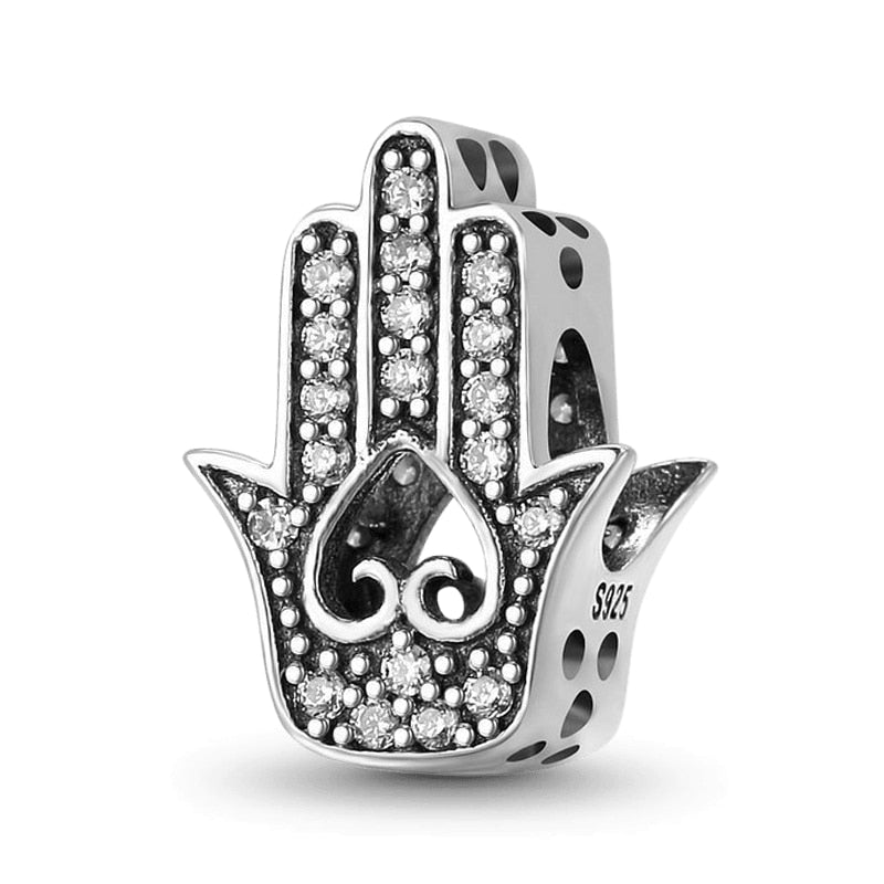 925 Sterling Silver Hamsa Hand Charm