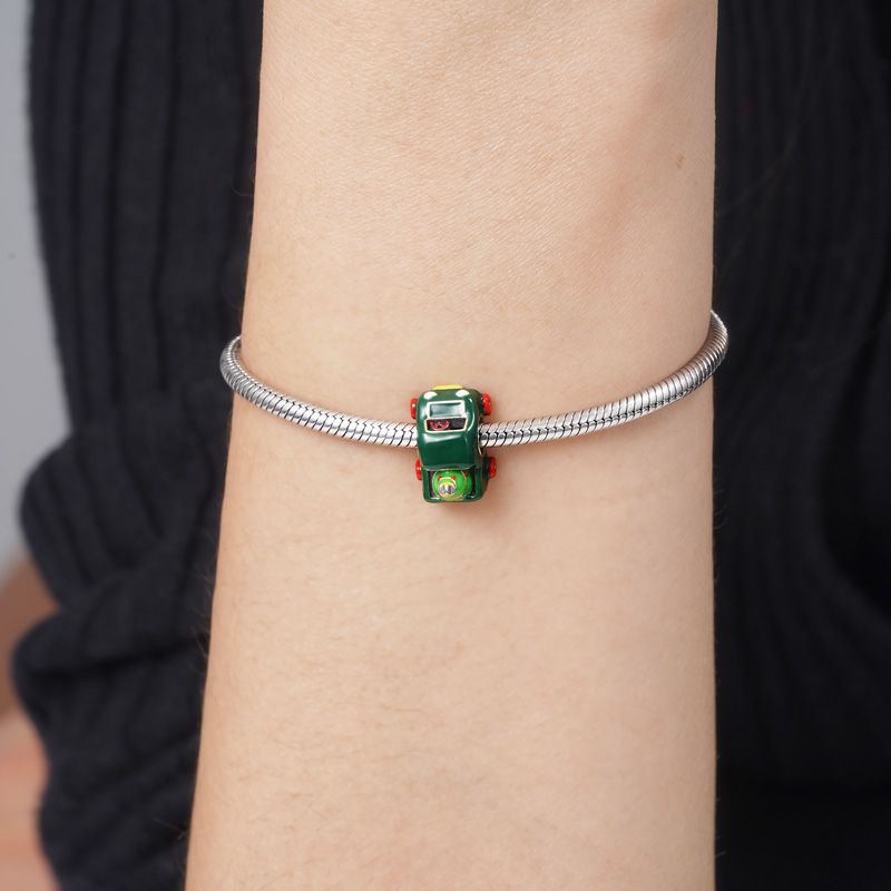 Green Truck with Christmas Tree Charm Bead