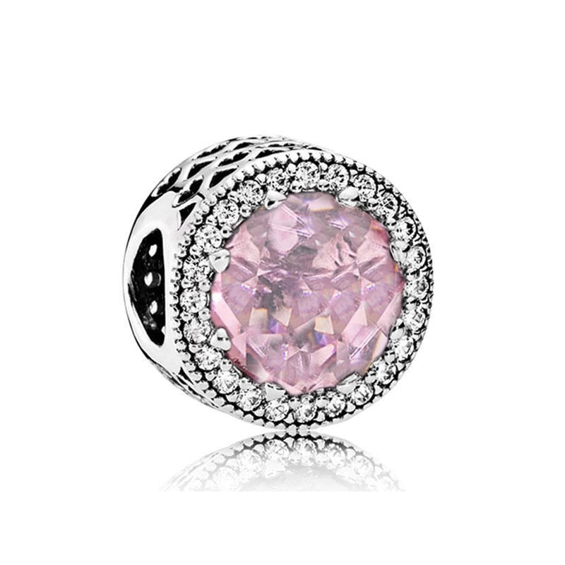 Silver Pink Sparkling Charm