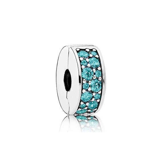 Elegance Green Mosaic Teal Pavé Clip Charm